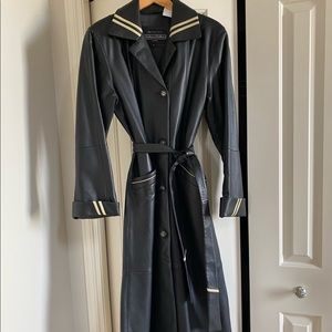 Vintage full length leather jacket. Size 10.